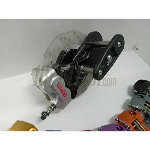 Kit freno a disco anteriore DEXTER RACING "Black Edition" Vespa 50 N, L, R, 90 - pinza argento