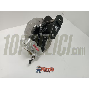 Kit freno a disco anteriore DEXTER RACING "Black Edition" Vespa 50 N, L, R, 90 - pinza argento