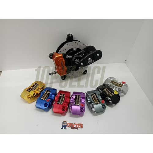 Kit freno a disco anteriore DEXTER RACING "Black Edition" Vespa 50 Special, 125 Primavera, ET3 - pinza nera