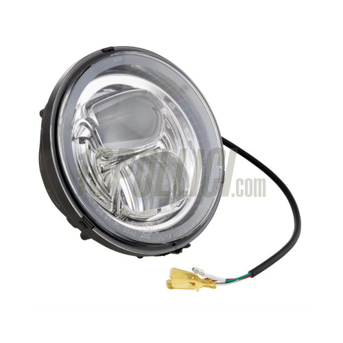 Headlamp Unit LED for Vespa PX, PE, Lusso, `98, MY, `11, LML Star 125-200 2T, 4T, round, Ø 145 mm, 12V DC, with e-mark. Also for Vespa Sprint Veloce, GTR, TS, Rally 180-200.