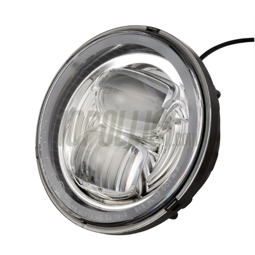 Headlamp Unit LED for Vespa PX, PE, Lusso, `98, MY, `11, LML Star 125-200 2T, 4T, round, Ø 145 mm, 12V DC, with e-mark. Also for Vespa Sprint Veloce, GTR, TS, Rally 180-200.