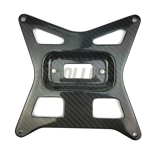Number plate frame TOMAS COMPOSITI for Vespa, Motorbike, Scooter, hole distance 158mm - carbon fiber