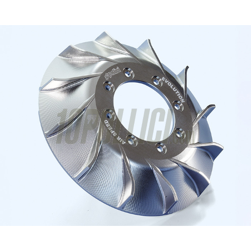 Cooling fan EVO for POLINI ignitions Vespa Smallframe - 8 holes - grey anodised