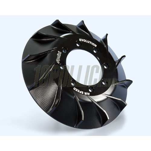 Cooling fan EVO for POLINI ignitions Vespa Smallframe - 8 holes - black anodised