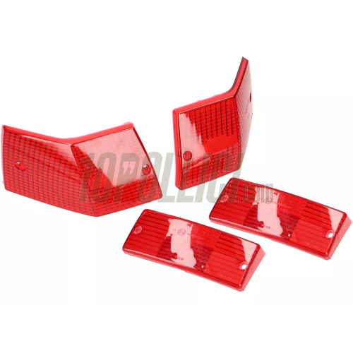 Blinker lenses, front and rear, Vespa PX, MY - red, 4 pcs
