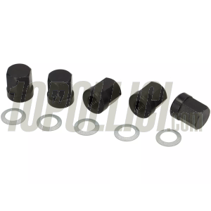 Nuts set BGM PRO M8x1.25 for Vespa tubeless rims - black - 5 pieces