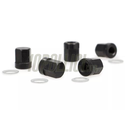 Nuts set BGM PRO M8x1.25 for Vespa tubeless rims - black - 5 pieces