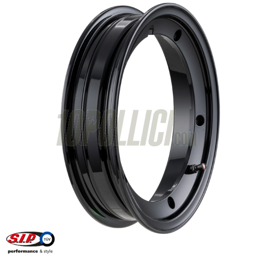 Cerchio in lega tubeless 2.0 SIP 2.10-10 Vespa 50, 125 ET3 Primavera, PK, PX, T5 - nero lucido