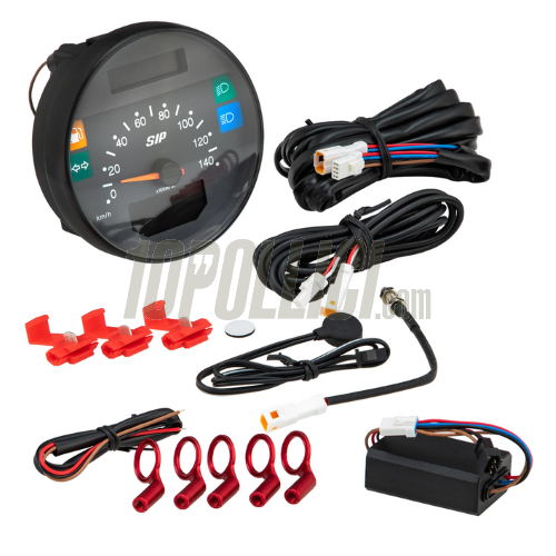 Speedometer rev counter SIP 2.1 "Lusso Style" for Vespa PX Lusso, 14.000rpm, face: grey, 140 km/h - suitable for PX '98, MY, '11