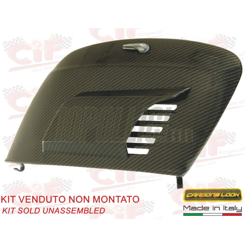 Side panel door and air conveyor set for Vespa 50, Special, 90, 125 ET3 Primavera CARBONE LOOK