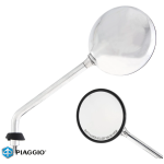 Mirror PIAGGIO, round, chromed, for Vespa GTS, GTS Super, GT, GT L - LEFT