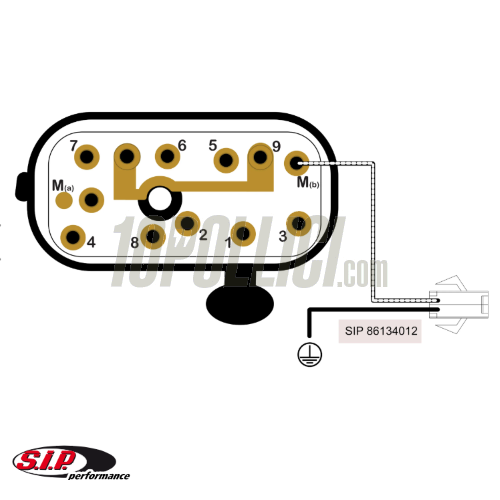 Devio luce SIP Conversion stile GL Vespa 50, Special, 90, 125 ET3 Primavera, VNA, VBA, TS, Rally, per accensioni elettroniche, con pulsante comando per contachilometri SIP