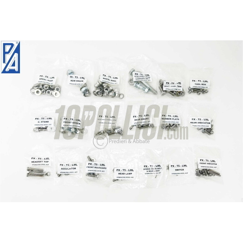 Kit viti completo Vespa  PX, PE, Lusso, T5, LML - acciaio inox