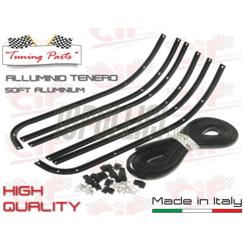 Floor runner kit Vespa PX "HIGH QUALITY" CIF - semigloss black - terminal pads with holes