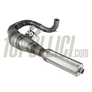 Espansione racing SIP PERFORMANCE Vespa PX125-150, Sprint, GTR, GT, TS, acciaio verniciato trasparente, silenziatore inox