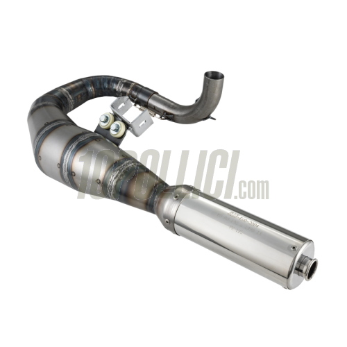 Espansione racing SIP PERFORMANCE Vespa PX125-150, Sprint, GTR, GT, TS, acciaio verniciato trasparente, silenziatore inox