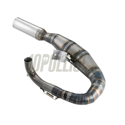 Espansione racing SIP PERFORMANCE Vespa PX125-150, Sprint, GTR, GT, TS, acciaio verniciato trasparente, silenziatore inox