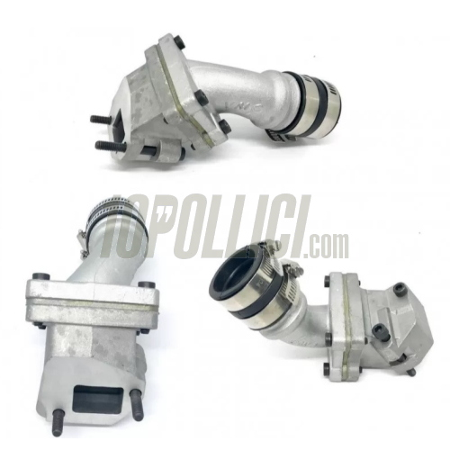 Collettore aspirazione lamellare al carter VMC Ø24 Vespa 50, Special, 90, 125 ET3 Primavera - 2 fori - per carburatore 26-28mm