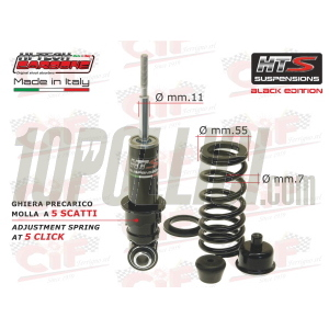 Front shock absorber CARBONE HTS Vespa Vespa 50, Special, 90, 125 Primavera, ET3, PK S - SPORT BLACK EDITION
