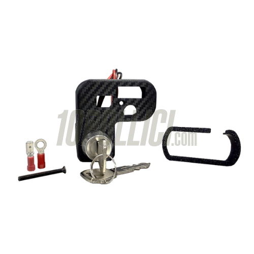 Devio luce EVOK IRON SWITCH Vespa 50 N/L/R, 125 Primavera, ET3, GL, Sprint, GT, Super, Sprint Veloce, GTR, TS, Rally - con commutatore chiave - fibra di carbonio