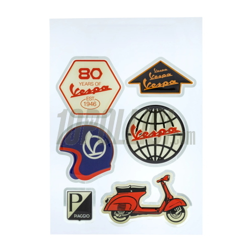 Set di adesivi 80years of Vespa - globo