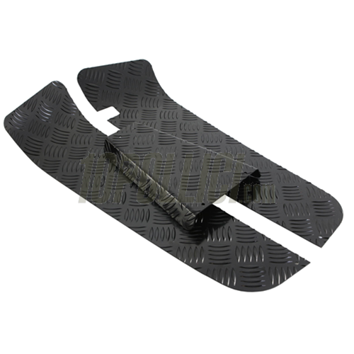 Set pedane in alluminio mandorlato SIP per Vespa PX80-200, '98, MY, '11, T5 - nere