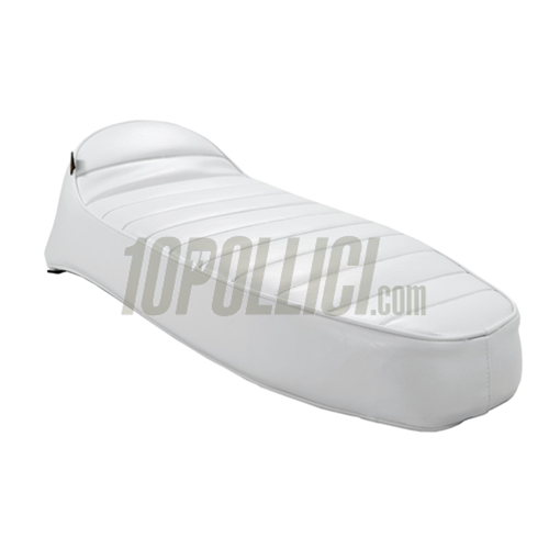 Sella SIP "Longtail" per Vespa GT, Super, TS, Sprint, anche su 160 GS, 180 SS, Rally sostituendo il serbatoio - BIANCA
