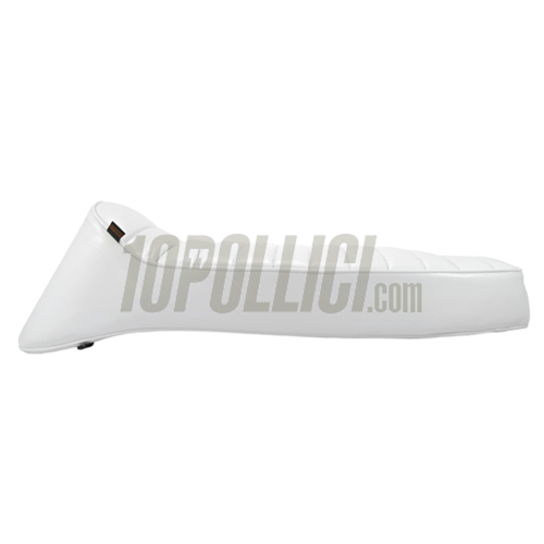 Sella SIP "Longtail" per Vespa GT, Super, TS, Sprint, anche su 160 GS, 180 SS, Rally sostituendo il serbatoio - BIANCA