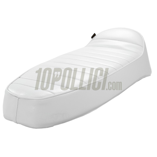 Sella SIP "Longtail" per Vespa GT, Super, TS, Sprint, anche su 160 GS, 180 SS, Rally sostituendo il serbatoio - BIANCA