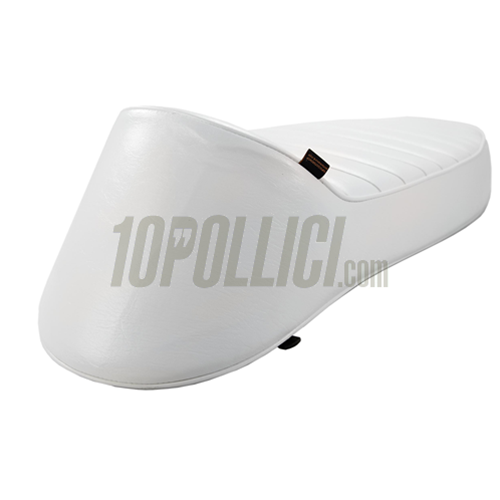 Sella SIP "Longtail" per Vespa GT, Super, TS, Sprint, anche su 160 GS, 180 SS, Rally sostituendo il serbatoio - BIANCA