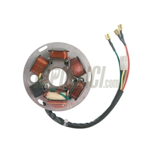 Piatto statore per Vespa PX 125-150-200 E con batteria e avviamento elettrico, 7 cavi, 5 bobine