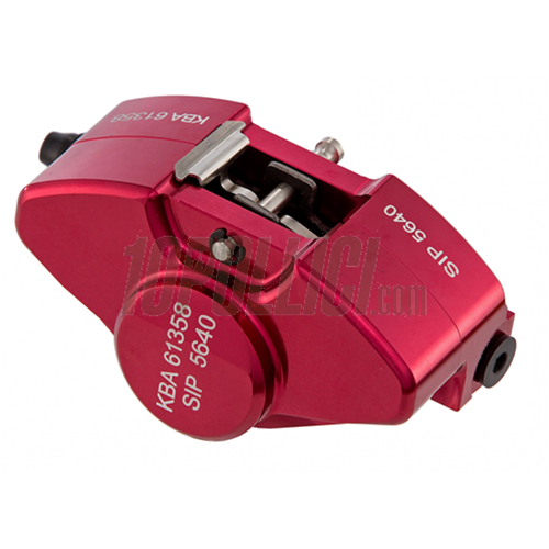 Brake caliper SIP 2 pistons Ø 31,5 mm, Vespa PX '98, MY, '11, kit GRIMECA - red anodized