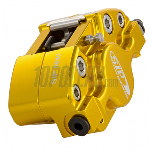Brake caliper SIP 2 pistons Ø 31,5 mm, Vespa PX '98, MY, '11, kit GRIMECA - anodized gold