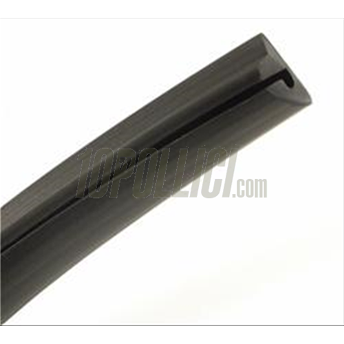 Rubber side panel for Vespa PX, T5, nera, w=14 mm, l=1100 mm