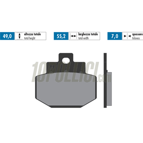 Brake pads, rear, POLINI Original Vespa 125 946, GT, 150 GTS, SUPER, 200 GT, 250 GTS, 300 GTS, GTV
