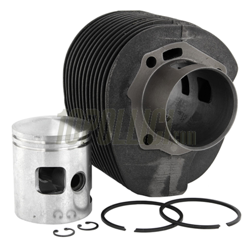 Kit cilindro PIAGGIO by SIP 200cc per Vespa 180 Rally, Ø 66,5mm, ghisa, 3 travasi, corsa 57mm, 2 fasce elastiche, senza testa