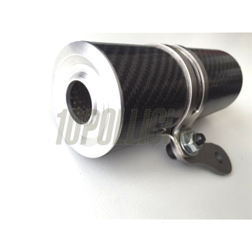 Exhaust silencer MD RACING Øe=70mm, Øi=22mm, inlet Ø=25mm, L=260mm, carbon fiber