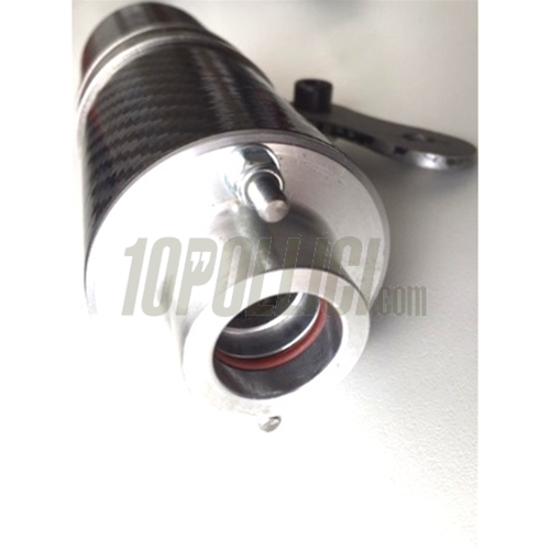 Exhaust silencer MD RACING Øe=70mm, Øi=22mm, inlet Ø=25mm, L=260mm, carbon fiber
