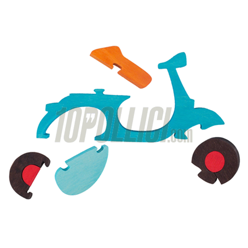 Puzzle "Vespa" in legno, l=200mm, h 122,0mm, 7 pezzi, fatto a mano in Italia
