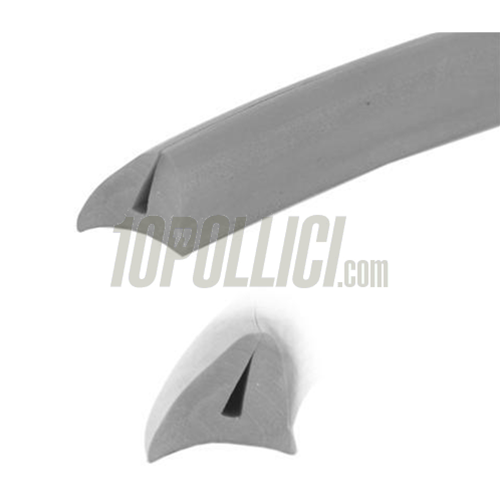 Rubber side panel ARIETE Vespa 125 Super, GT, GTR, TS, 150 GL, Super, Sprint, 160 GS, 180, SS, Rally, h=16 mm, l=3000 mm, grey