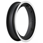 Alloy wheel rim 2.0 SIP 2.10-10 Tubeless, Vespa 50, 125 ET3 Primavera, PK, PX, T5 - black with polished edge 