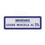 Sticker "use 5% mixture", l=60mm, w=20mm