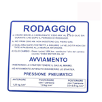 Adesivo "RODAGGIO" Vespa 50, 90, 125 ET3 Primavera, blu