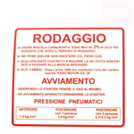 Adesivo "RODAGGIO" Vespa 50, 90, 125 ET3 Primavera, rosso