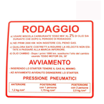 Adesivo "RODAGGIO" Vespa Rally 180-200, rosso