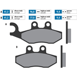 Brake pads, front, FERODO FDB2142EF Eco Friction Vespa 50 Primavera, Sprint, 125 946, GT, GTS, Primavera, Sprint, 150 GTS, Super, Primavera, Sprint, 200 GT, 250 GTS, 300 GTS, GTV - S51