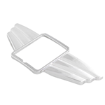 Horn Cover Decoration Wing SIP for squared PIAGGIO Emblem, Mark II, for Vespa 50-300 LX, LXV, S, GTS, GTS Super, GTV, GT 60, GT, 36x47 mm, aluminium, chrome, bent, self-adhesive