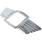 Horn Cover Decoration Wing SIP for squared PIAGGIO Emblem, Mark I, for Vespa 50-300 LX, LXV, S, GTS, GTS Super, GTV, GT 60, GT, 36x47 mm, plastic, chrome, bent, self-adhesive